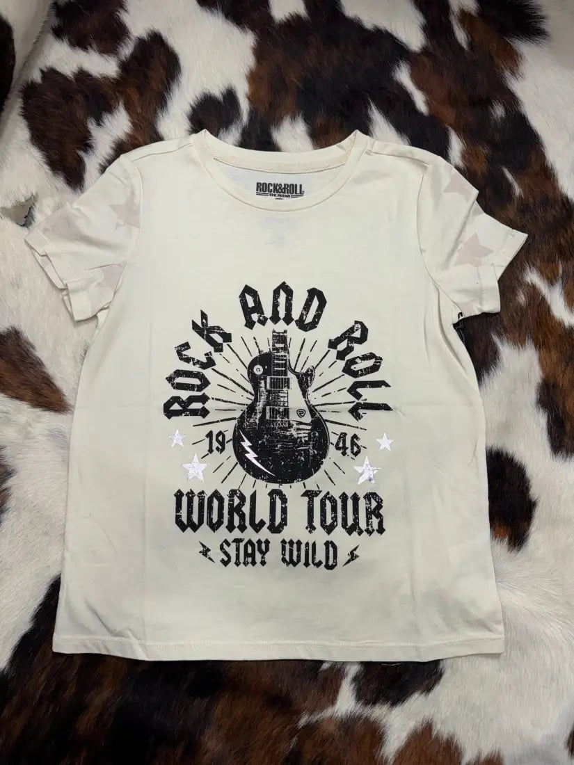 Rock & Roll Girl’s World Tour Star T-Shirt XSmall Girl’s T-Shirt