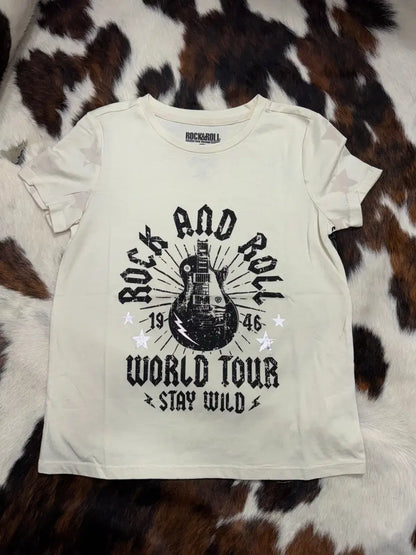 Rock & Roll Girl’s World Tour Star T-Shirt XSmall Girl’s T-Shirt