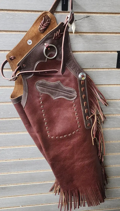 Rockin’ Y Adult Arizona Leather Chinks Large / Mahogany/Dark Brown / Smooth Chaps/Chinks
