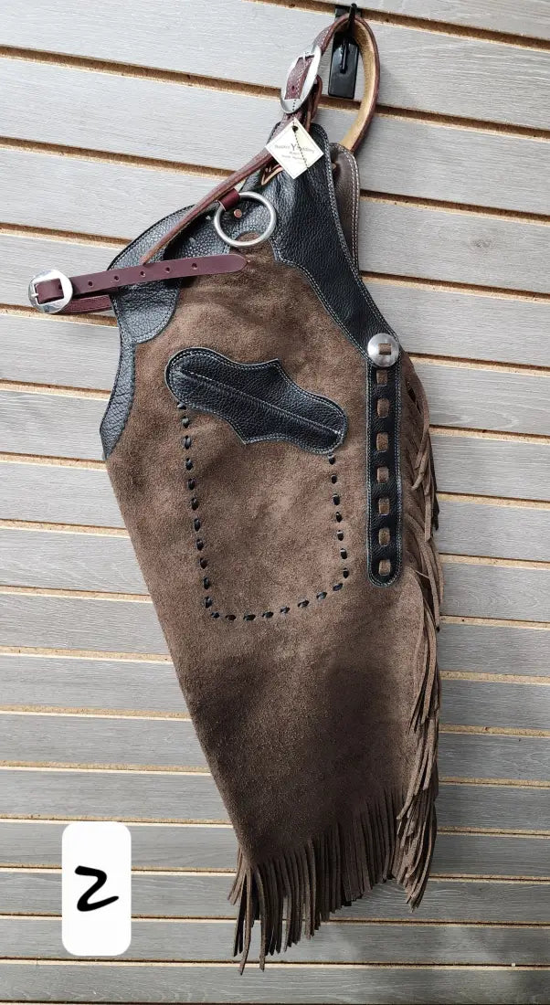 Rockin’ Y Adult Arizona Leather Chinks Medium / 2 / Roughout Chaps/Chinks