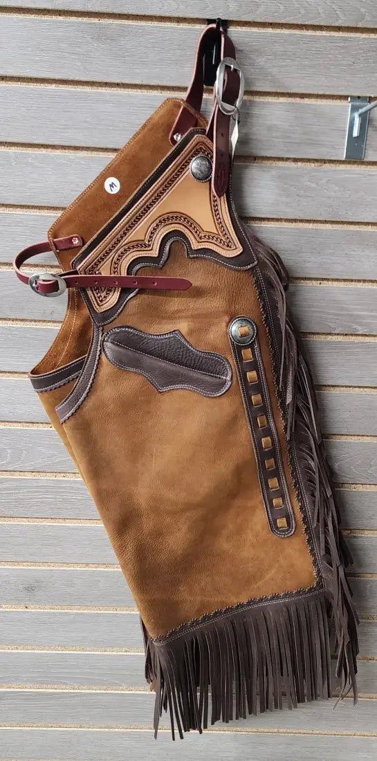 Rockin’ Y Adult Leather Chinks - Two Tone with Pocket (#4) Small / 1 Chaps/Chinks