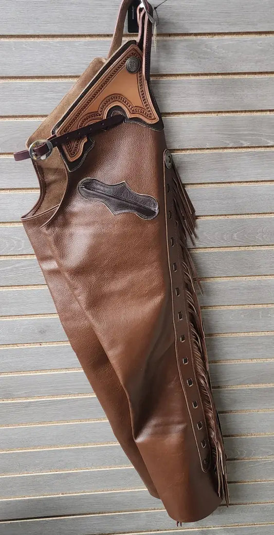 Rockin’ Y Adult Leather Shotgun Chaps Chaps/Chinks