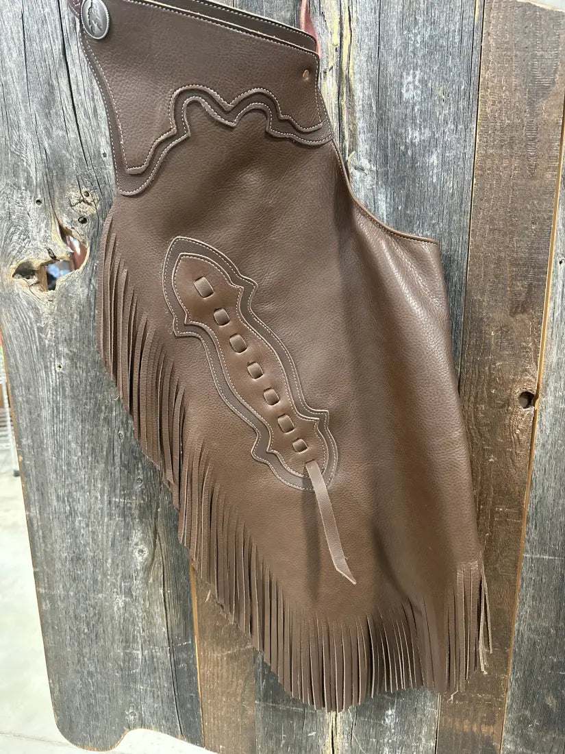 Rockin’ Y Adult Two-Tone Leather Chinks (#1) Medium / Chocolate Chaps/Chinks