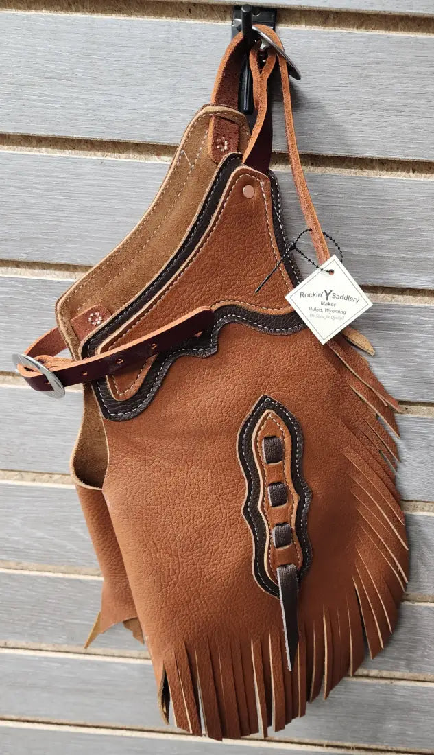 Rockin’ Y Baby/Toddler Leather Chinks Cognac/Dark Brown Chaps/Chinks