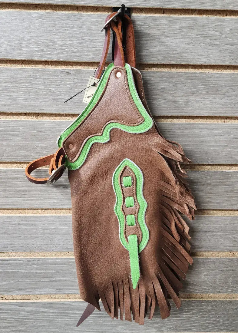 Rockin’ Y Baby/Toddler Leather Chinks Medium Brown/Pistachio Chaps/Chinks