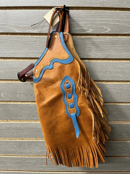 Rockin’ Y Kid Leather Chinks Light Blue/Tan Chaps/Chinks