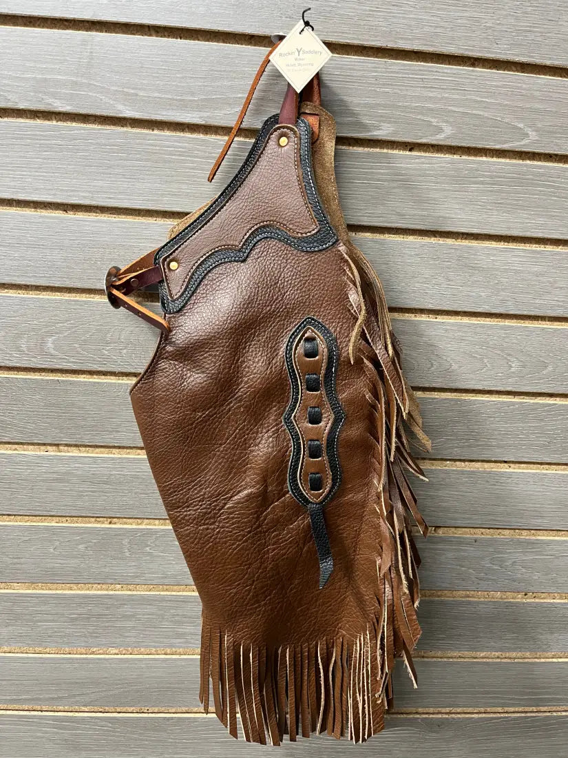 Rockin’ Y Youth Leather Chinks Black/Brown Chaps/Chinks