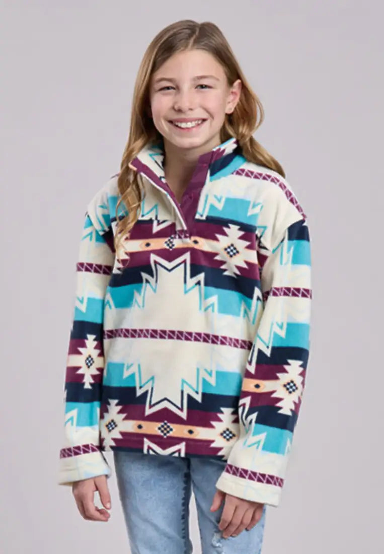 Roper Girl’s Aztec Print Microfleece Pullover Girl’s Pullover