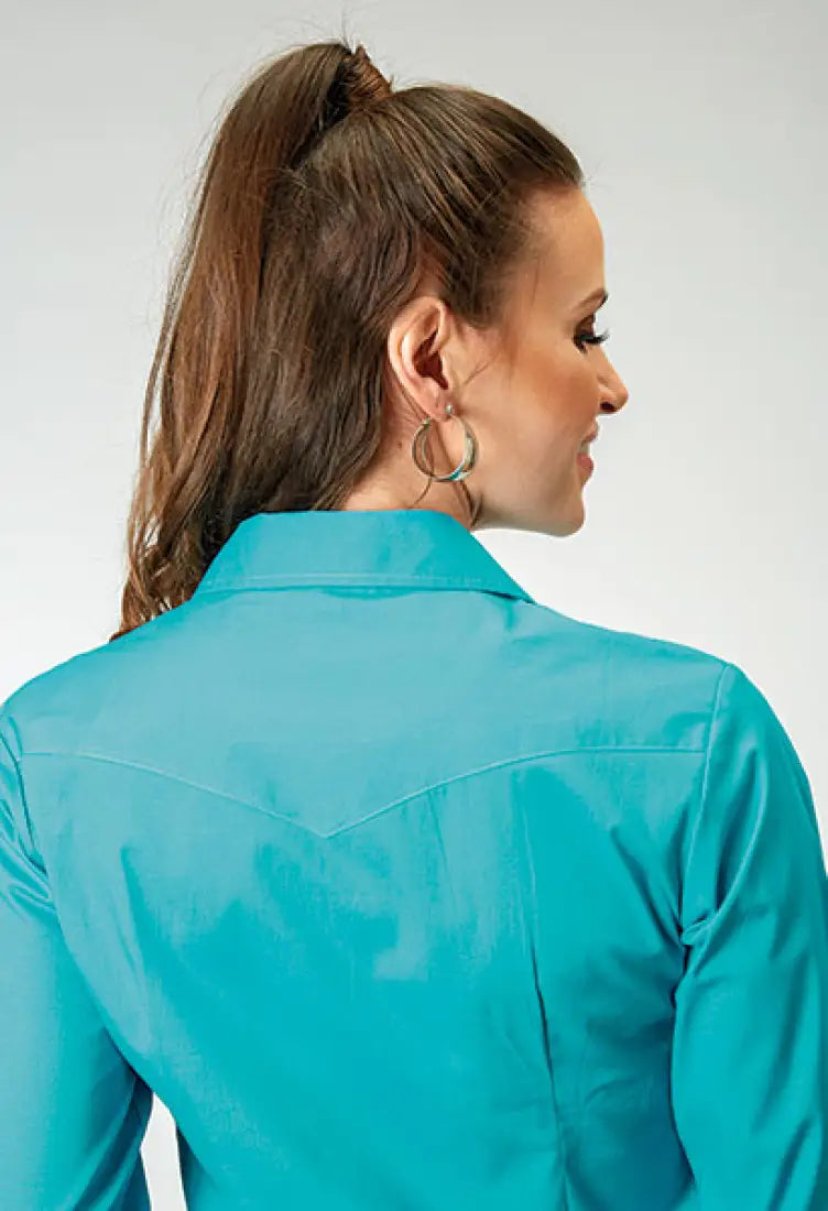 Roper Women’s Turquoise Poplin Western Shirt Women’s Western