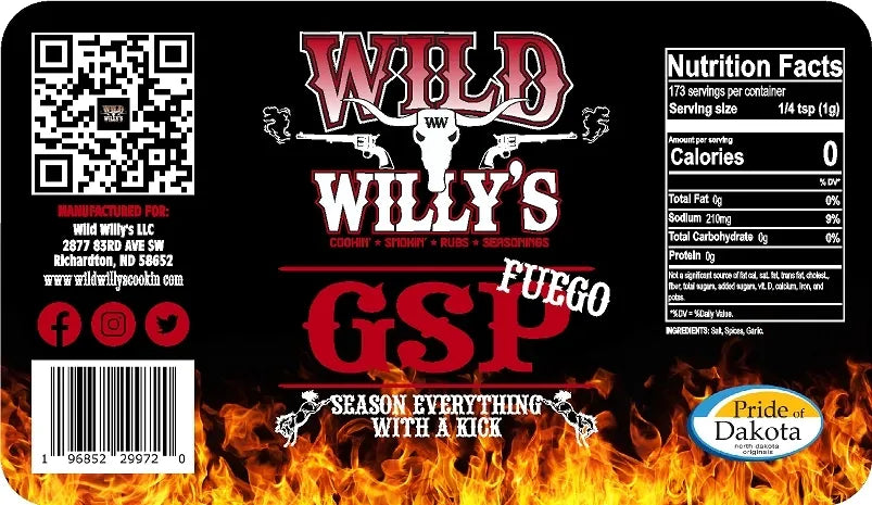 Wild Willy's GSP "Fuego" Seasoning