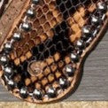 San Saba Shaped Spur Straps - Python with Silver Studs