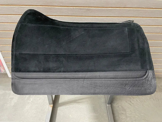 SaddleRight Legacy Saddle Pad 29’’ x 32’’ - Black Suede & Black Grizzly 29’’ X 32’’ / 3/4’’ Saddle Pad