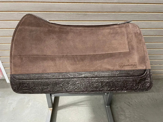 SaddleRight Saddle Pad 29’’ x 32’’ - Chocolate Suede & Chocolate Floral 29’’ X 32’’ / 5/8’’ Saddle Pad