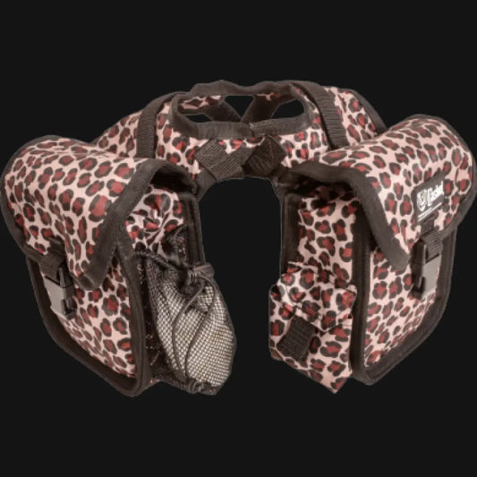 Sale Classic Equine Horn Saddle Bag - Small Leopard Riding & Saddle Accessories