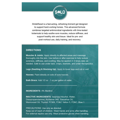 Solo Select StrideReset - Liniment Gel 15oz.
