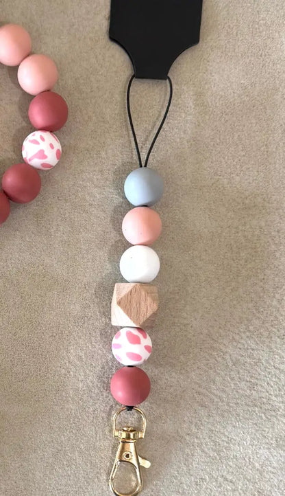 Silicone Bead Car Freshener Holder 2. Grey/Pink/Cheetah Human Accessories