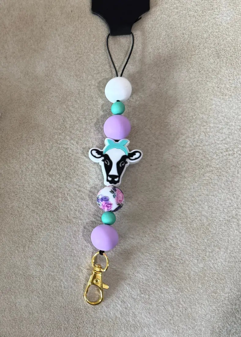 Silicone Bead Car Freshener Holder 6. Purple/Mint/Cow Human Accessories