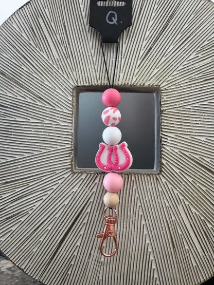 Silicone Bead Car Freshener Holder Q. Pinks/Horseshoes Home Goods