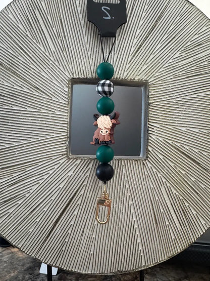 Silicone Bead Car Freshener Holder S. Hunter Green/ Cow Home Goods