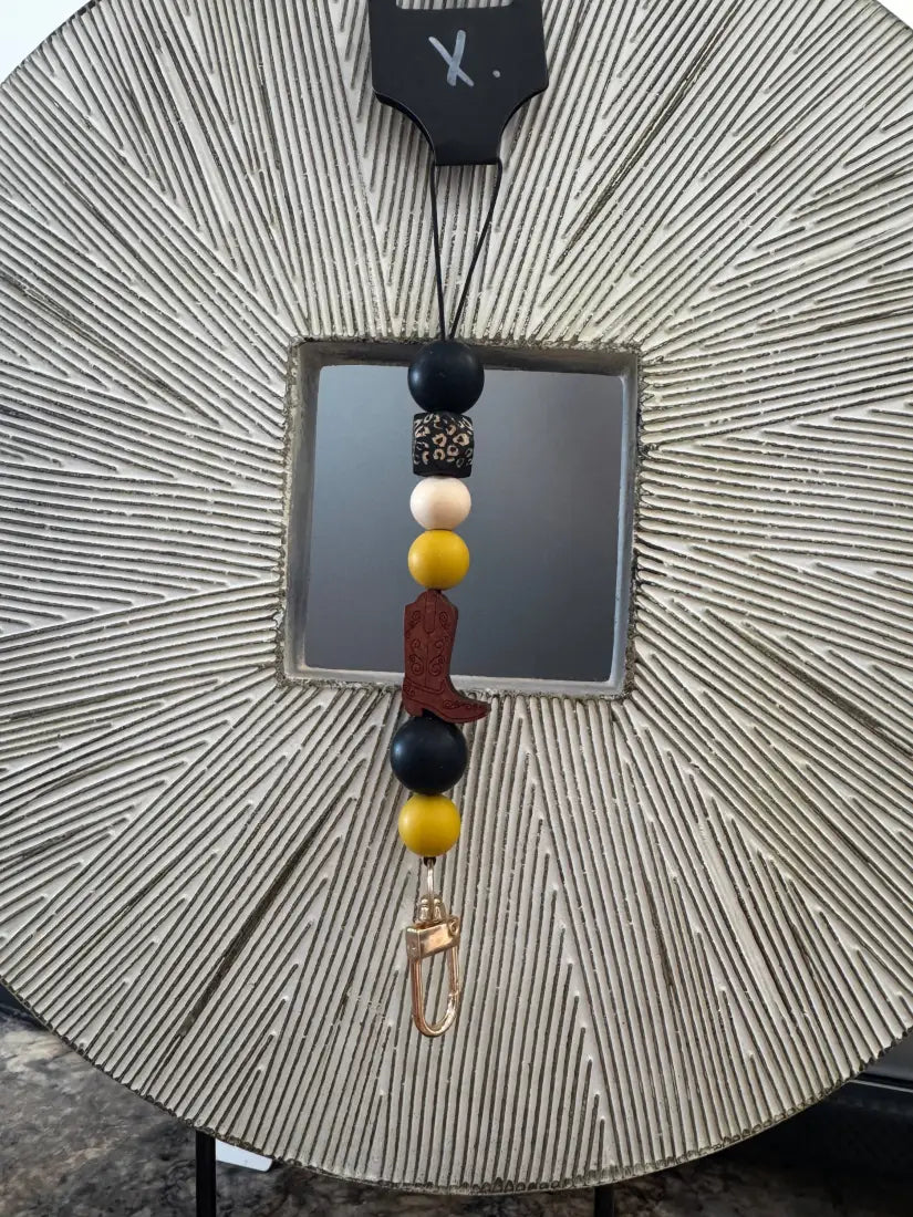 Silicone Bead Car Freshener Holder X. Gold/ Black/ Boot Home Goods