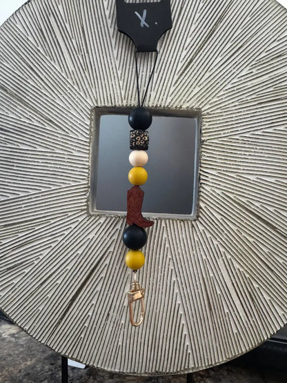 Silicone Bead Car Freshener Holder X. Gold/ Black/ Boot Home Goods