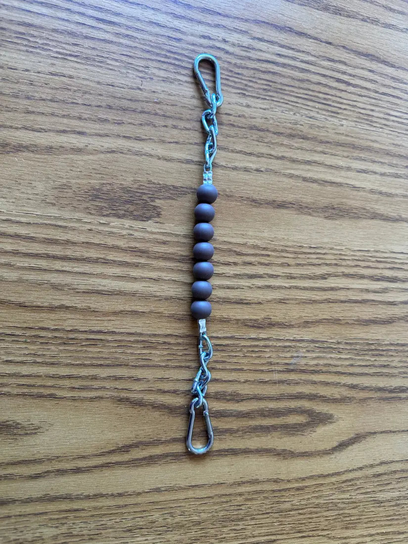 Silicone Bead Curb Strap Brown Bit Accessories