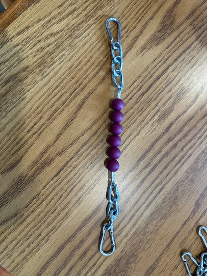 Silicone Bead Curb Strap Burgundy Bit Accessories