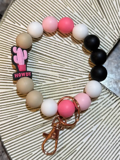 Silicone Bead Wristlet Keychain Human Accessories