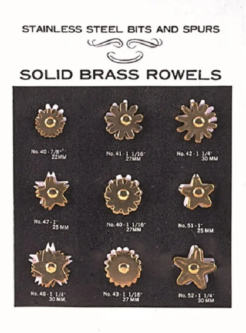 Spur Rowel Replacement Pairs - Brass Assortment #40 Miscellaneous Parts