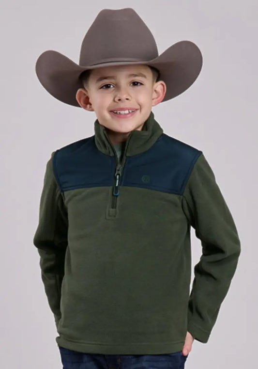 Stetson Boy’s Olive Microfleece Pullover Boy’s Pullover