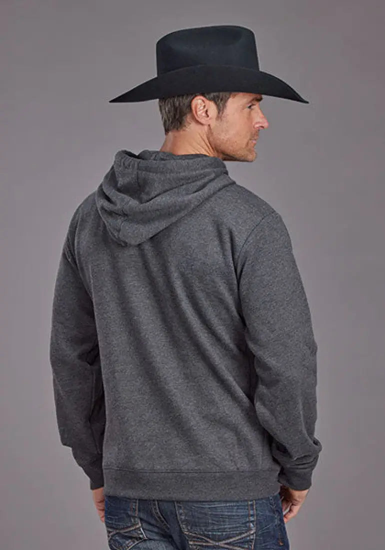 Stetson Men’s Heather Charcoal Distressed Hoodie Men’s Pullover