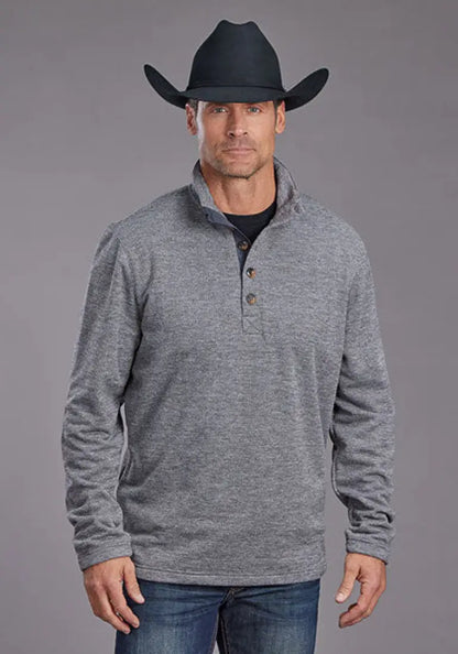 Stetson Men’s Honeycomb Bonded Knit Pullover Small / Heather Gray Men’s Pullover