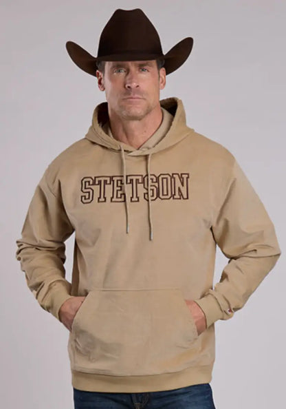 Stetson Men’s Khaki Embroidered Hoodie Men’s Pullover