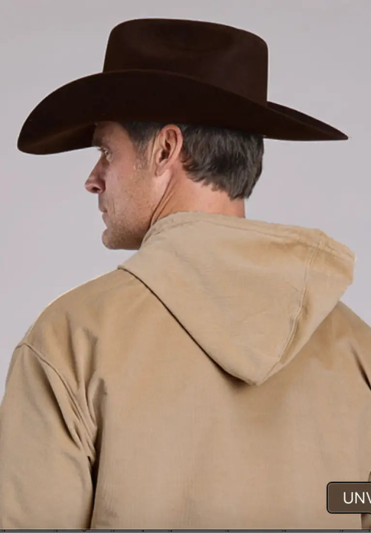 Stetson Men’s Khaki Embroidered Hoodie Men’s Pullover