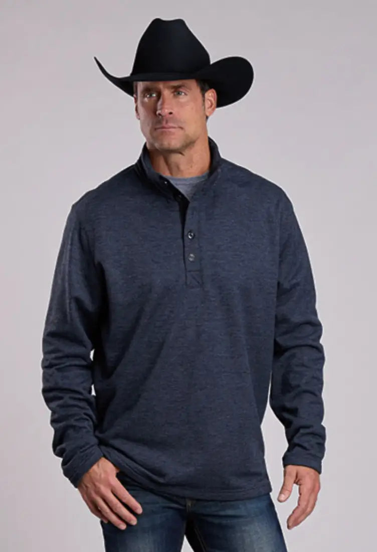 Stetson Men’s Navy Honeycomb Knit Pullover Men’s Pullover