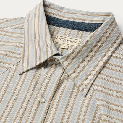 Stetson Men’s Ticking Dobby Stripe Western Shirt Men’s Western