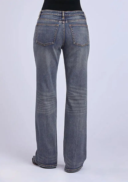 Stetson Women’s Dark Wash Plain Pocket 641 Loose Fit Bootcut Jean Women’s Bottoms