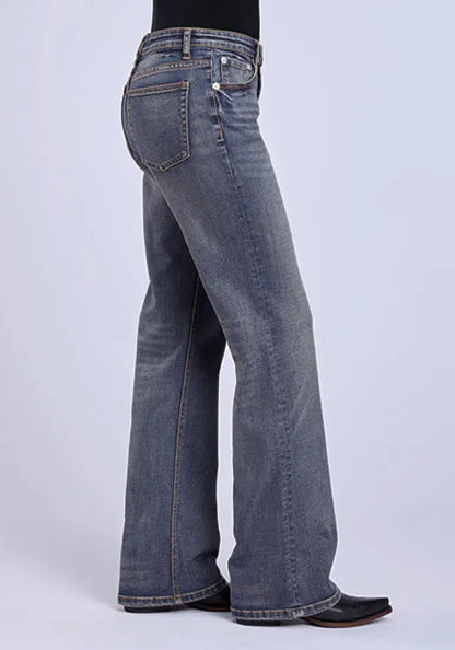 Stetson Women’s Dark Wash Plain Pocket 641 Loose Fit Bootcut Jean Women’s Bottoms