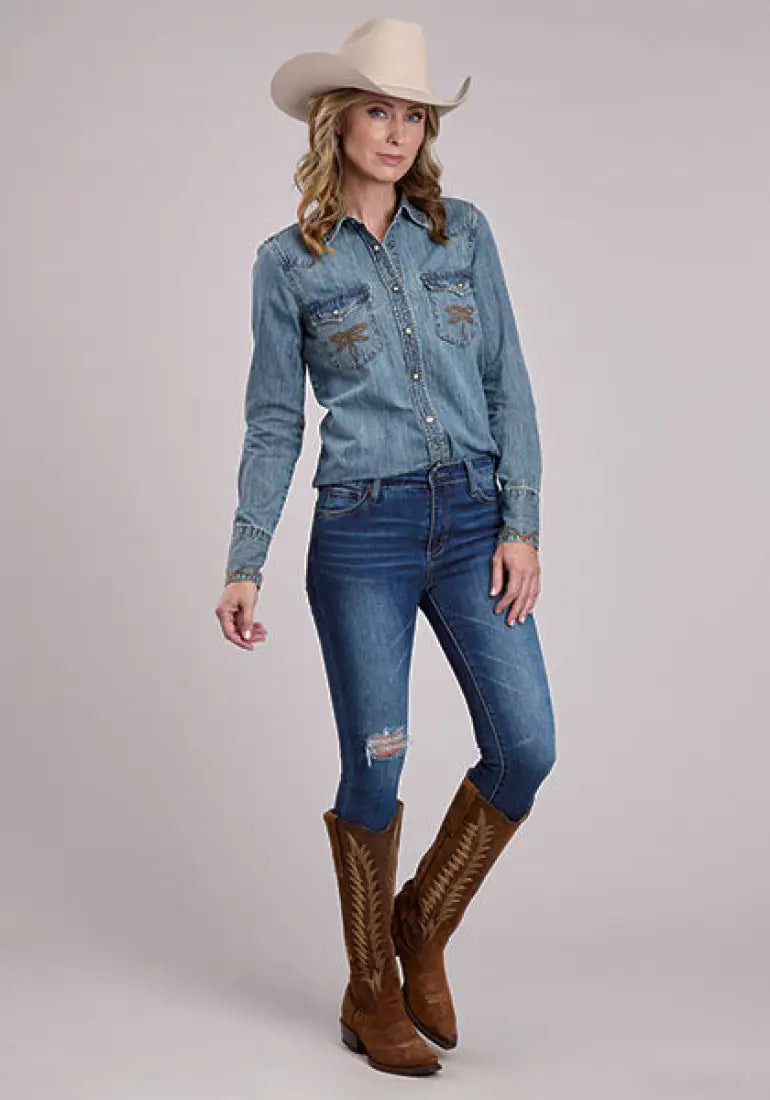 Stetson Women’s Denim Snap Western Shirt Women’s Western