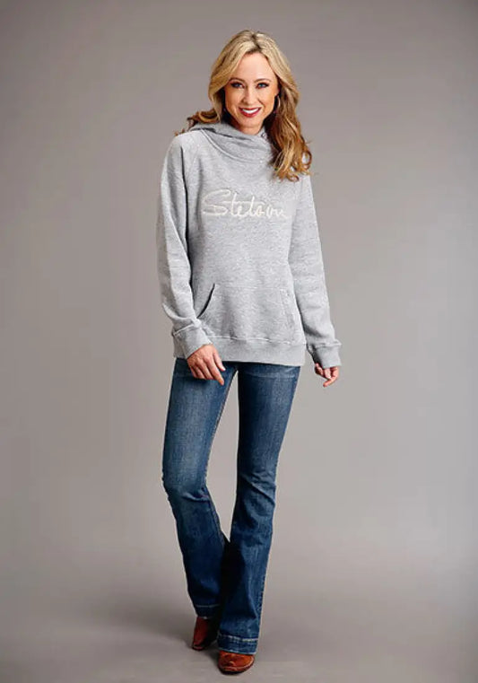 Stetson Women’s Heather Gray Chain Embroidery Hoodie Women’s Pullover