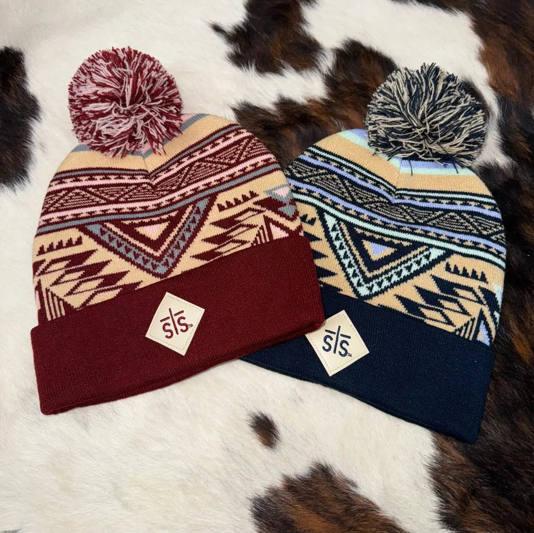 STS Aztec Pom Beanie Winter Hats