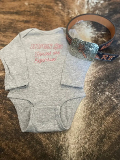 STW Girl’s Infant Hugs $5 Onesie/Long Sleeve Shirt Newborn / Grey Girl’s Infant