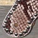 San Saba Shaped Spur Straps - Python with Silver Studs