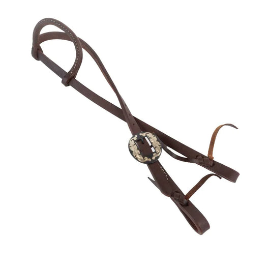 Teskey 5/8" Heavy Oil One Ear Headstall with Handmade Buckle