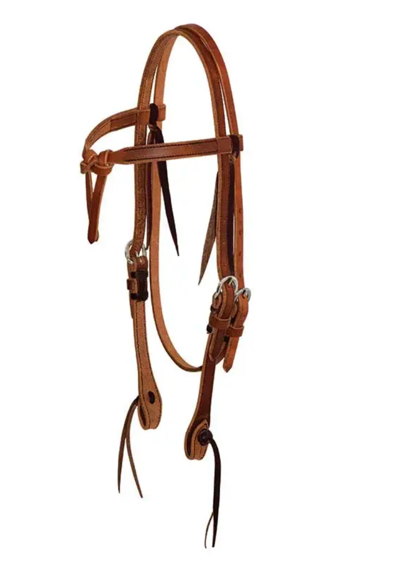 Cowboy Tack Leather Cowboy Knot Browband Headstall