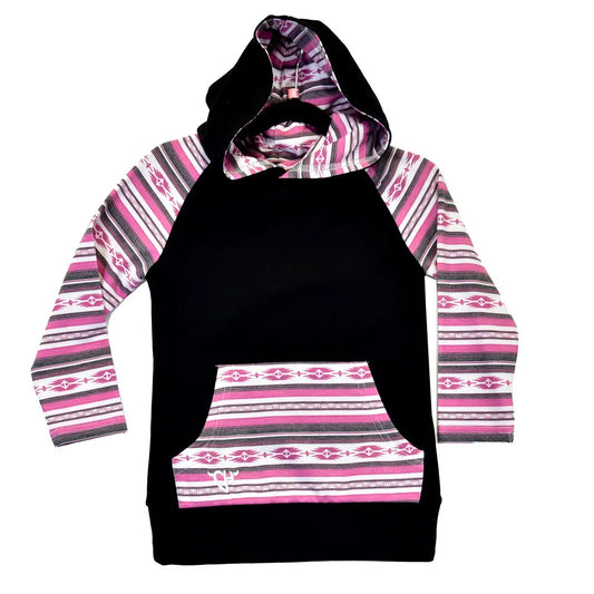 Cowboy Hardware Girl's Tribal Serape Sleeve Hoodie