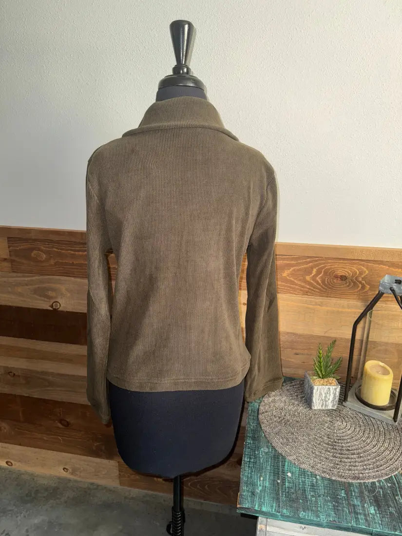 Trisha Tyler Women’s Dark Olive Asymmetrical Full Zip Jacket Women’s Jacket