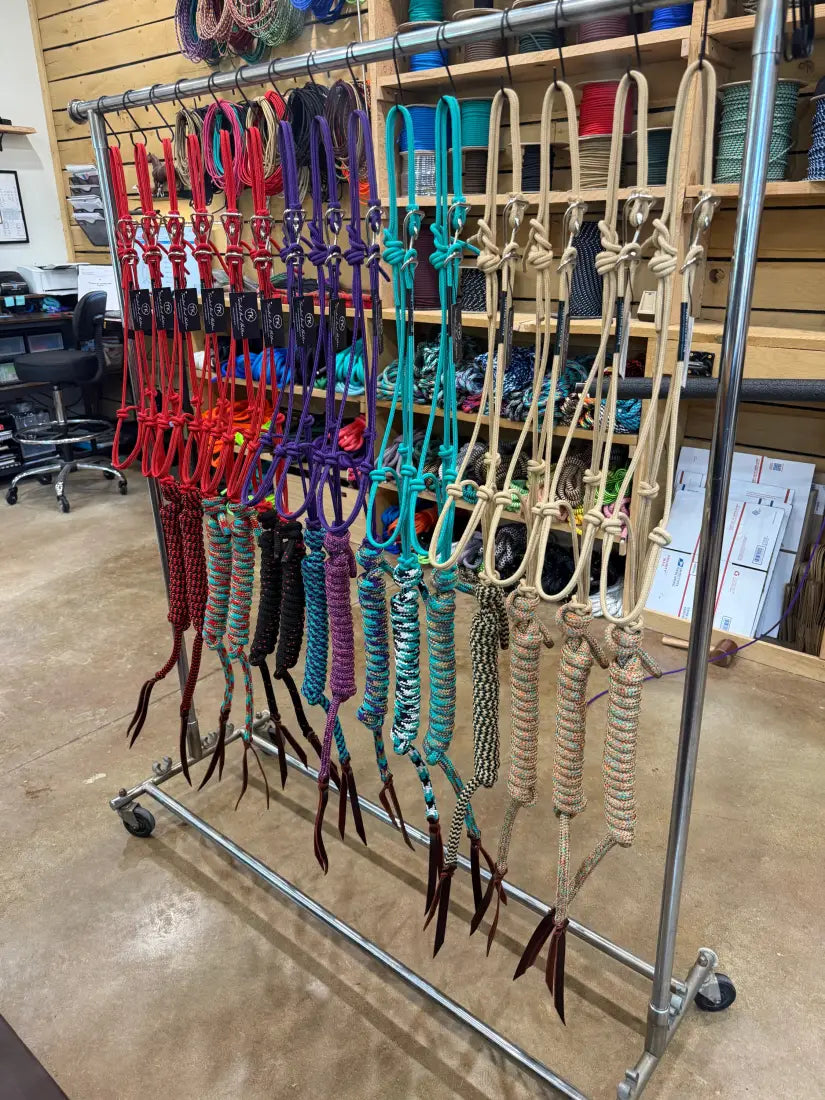 Twisted Knot Halters Rope Halter w/ Easy Off Clip & Lead Halter