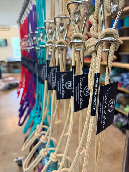 Twisted Knot Halters Rope Halter w/ Easy Off Clip & Lead Halter