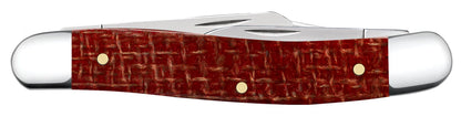 Case Dark Red Burlap Micarta Medium Stockman Knife